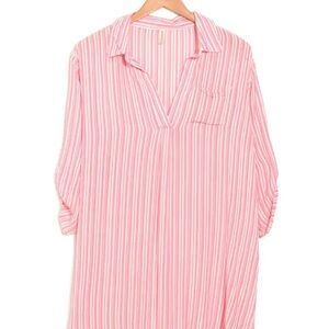 Boho me Pink Striped tunic size L